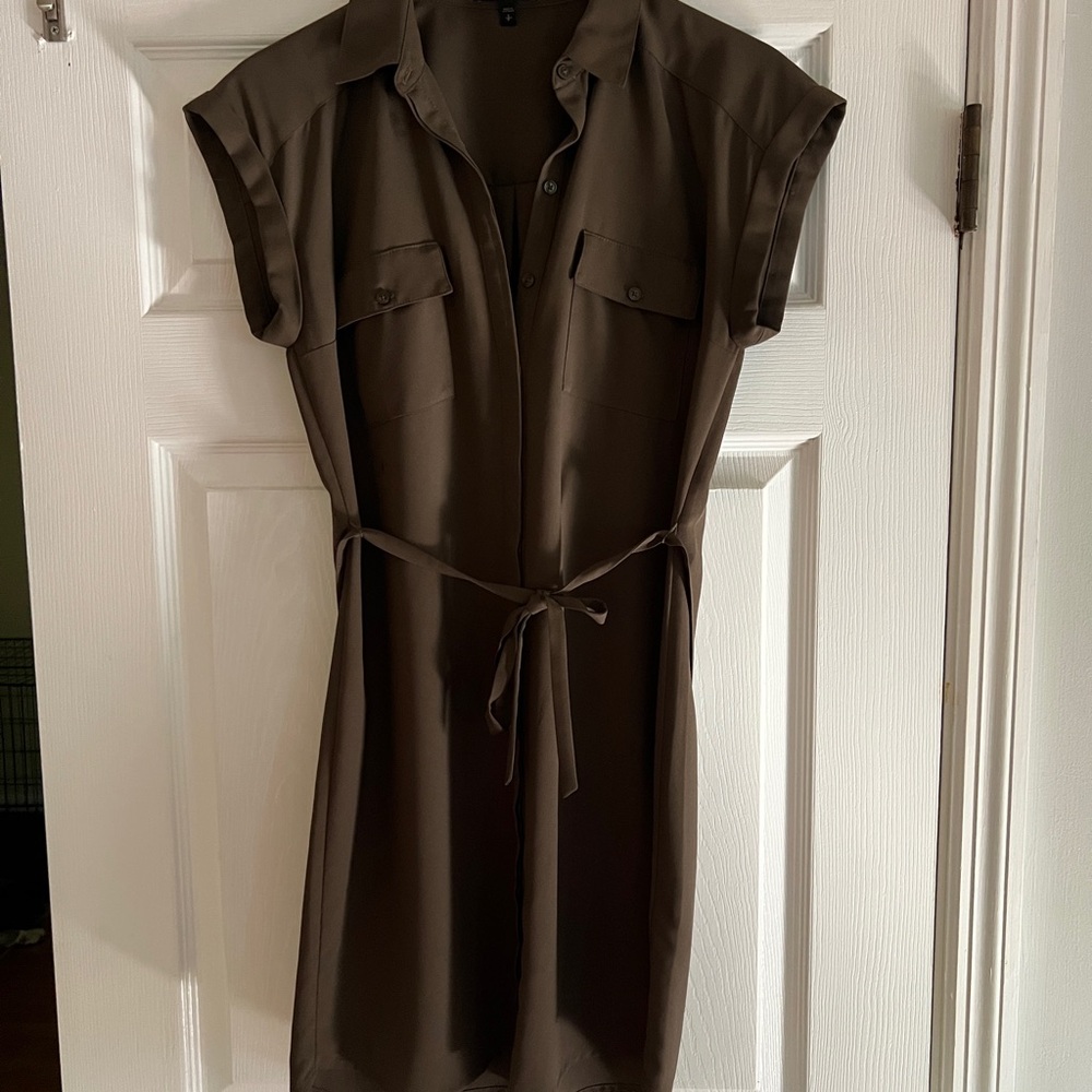 Express army green button up Dress